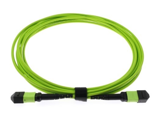 20m Lime Green OM5 MPO/MTP Υφασμάτινο Οπτικό Καλώδιο με Κερματικό Συνδετήρα Ζιρκόνια
