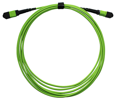 24-Fiber Multi Mode MPO MTP Fiber Optic Cable In Lime Green LSZH Jacket Το καλώδιο είναι με 24 μορφές πολυσύνθετης ίνες.