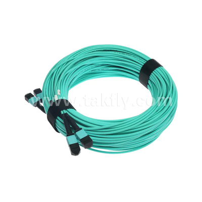 24 πυρήνες MTP κύλινδρο καλώδιο Fiber Optic Jumper για το κέντρο δεδομένων FTTX PVC Προσαρμόσιμο