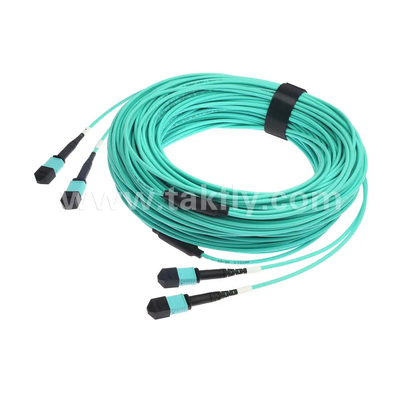 24 πυρήνες MTP κύλινδρο καλώδιο Fiber Optic Jumper για το κέντρο δεδομένων FTTX PVC Προσαρμόσιμο
