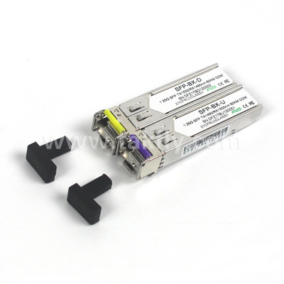 1.25Gbps SFP Δίδυμος δέκτης MMF 2KM Reach Tx1310nm/Rx1550nm