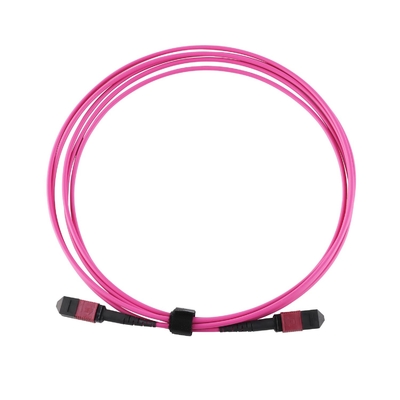 Ελίτ πολυμέτωπος OM4 50/125, Πλήρης OFNP τύπου Β MPO Patch Cord 5m 16ft MTP-12 PC Γυναίκα προς MTP-12 PC Γυναίκα