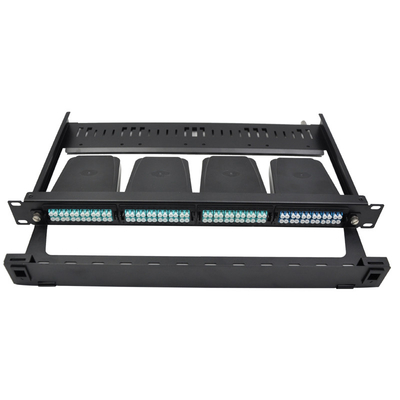 Πίνακα προσαρμογής κασέτας MPO-LC 1U Rack Mount με αριθμό ινών 96F Μέγεθος 430*338.5*43.6mm