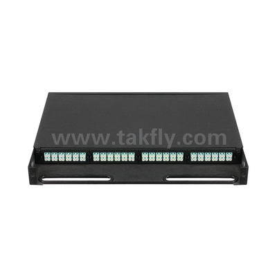 Μαύρη οπτική ίνες MPO Cassette MTP Patch Panel Διαχείριση για το κέντρο δεδομένων FTTX