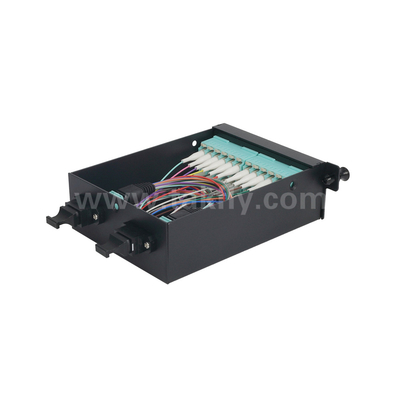 Οπτική ίνα MPO Cassette MTP Patch Panel Αλουμινίου Σύνθετος Διαχείριση διαφανούς τύπου για κέντρο δεδομένων FTTX