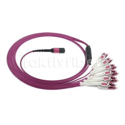 12F MPO/MTP-LC APC DX Uniboot OM4 Fiber Optic Patch Cord για κέντρα δεδομένων -40°C έως 85°C