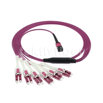 12F MPO/MTP-LC APC DX Uniboot OM4 Fiber Optic Patch Cord για κέντρα δεδομένων -40°C έως 85°C