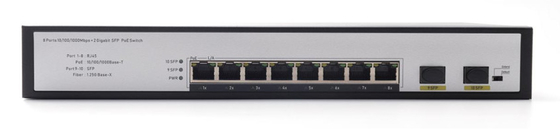 DF-2F-8GP 2-Port 10/100/1000Mbps 8+2 Uplink Fiber Ports Gigabit Poe Network Switcher