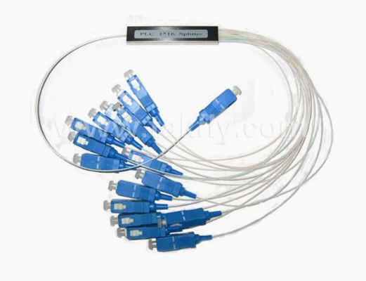 1X16 FTTX Mini Steel Tube Fiber Optic PLC Splitter Διάμετρος καλωδίου 0,9 mm για εφαρμογές FTTX