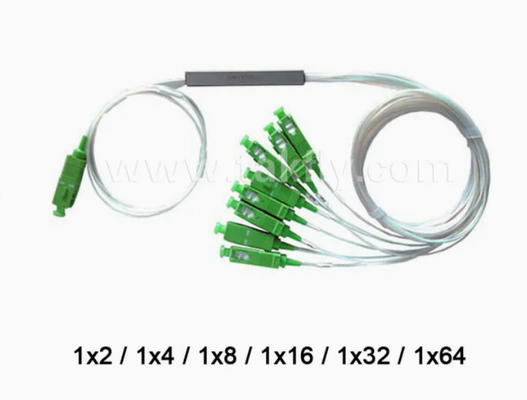 1X16 FTTX Mini Steel Tube Fiber Optic PLC Splitter Διάμετρος καλωδίου 0,9 mm για εφαρμογές FTTX