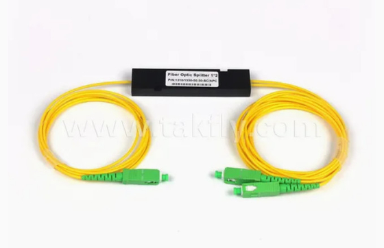 1x2 Μονότυπο ABS SC PLC Splitter Οπτική ίνα SC APC 1 έως 2 PLC Splitter
