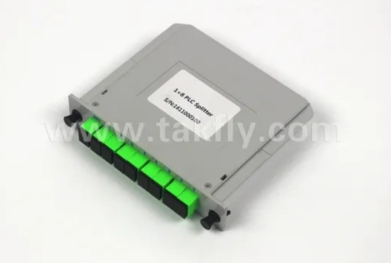 1*8 Μονότροπος G657A1 Τύπος κασέτας ινών LGX PLC Splitter με σύνδεσμο Sc/APC Υψηλή αξιοπιστία και σταθερότητα