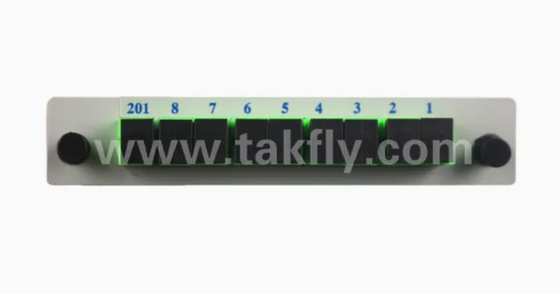 1*8 Μονότροπος G657A1 Τύπος κασέτας ινών LGX PLC Splitter με σύνδεσμο Sc/APC Υψηλή αξιοπιστία και σταθερότητα