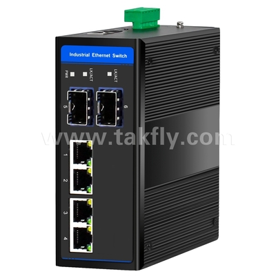 Βιομηχανικός διακόπτης POE Ethernet 4 θύρες Gigabit 2 SFP DIN-Rail