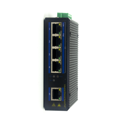Βιομηχανικός διακόπτης POE 5 θύρων Gigabit DIN-Rail Mount IP40
