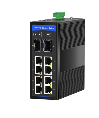 8-Port Industrial Gigabit POE Switch με 2 SFP Slots DIN-Rail Mount