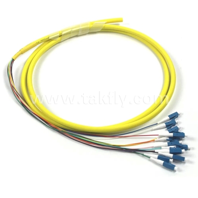 12 Core SC APC Single Mode Fiber Optic Cable Pigtail 10000N Τράβηγμα