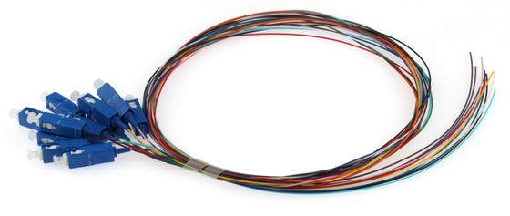 SC/UPC 0,9mm 12 Χρωματική οπτική ίνα Pigtail LSZH/PVC 2M