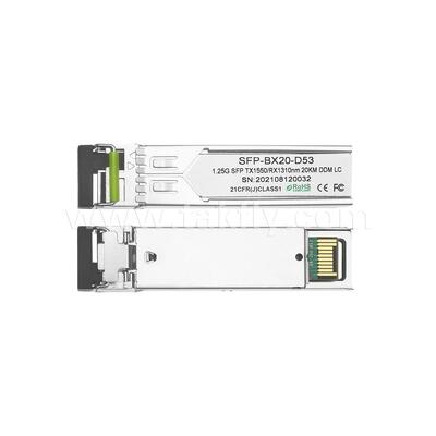 Μονάδα πομποδέκτη SFP 1.25gbps 20km LC Reach Tx1310nm/Rx1550nm Αμφίδρομη για Data Center FTTH FTTX