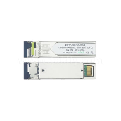 Μονάδα πομποδέκτη SFP 1.25gbps 80km LC Reach Tx1490nm/Rx1550nm Αμφίδρομη SFP για Data Center FTTH FTTX