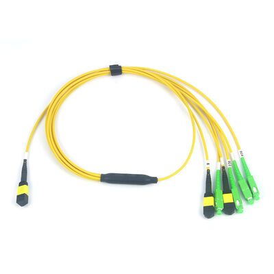 Ακριβής 12F MPO έως 4x SC/APC Patch Cord με Precision Molded MT Ferrule για εφαρμογές FTTH Drop & Testing