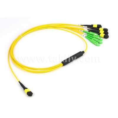 MPO-CS διακοπή Fiber Optic Patch Cord για το κέντρο δεδομένων
