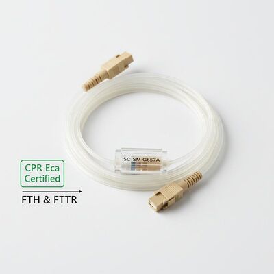 Πιστοποιημένο CPR Eca SC SM G657A 2.0*3.0mm Invisible Optic Fiber Patchcord για FTTH και FTTR