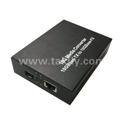 Μετατροπέας μέσων ενημέρωσης 10g SFP + & RJ45 Port Fiber Optic για FTTH Data Center Telecom