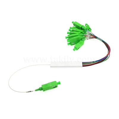 PLC Fiber Optic Splitter 0.9mm colored outlets Mini Steel Tube SC APC/UPC for Data Center Telecom FTTX