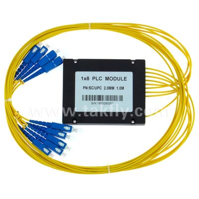 Οπτικός Διαχωριστής PLC ABS κουτί 1xN SC APC/UPC για Fttx Τηλεπικοινωνίες Κέντρο Δεδομένων
