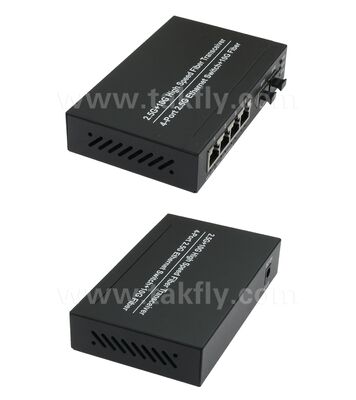 2.5G 2 Port Fiber 4 Port Copper Ethernet Switch με 10G Uplink και Χωροθέτηση Χάλυβα χωρίς ανεμιστήρα για επέκταση δικτύου υψηλής ταχύτητας
