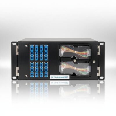 1U Front-Access Rackmount ODF με 2 δίσκους σύνδεσης και χωρητικότητα 12-48 πυρήνων