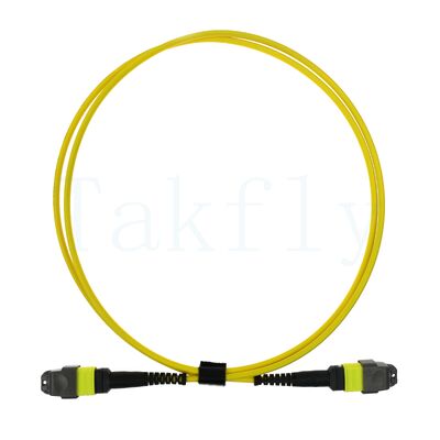 12F MTP(M) – MTP(F) APC Patch Cord, SM G657A1, 1m, 3.0mm, LSZH Yellow, Bend-ansensitive Boot, Low Loss