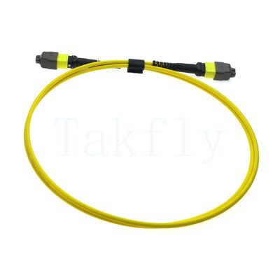 12F MTP(M) – MTP(F) APC Patch Cord, SM G657A1, 1m, 3.0mm, LSZH Yellow, Bend-ansensitive Boot, Low Loss