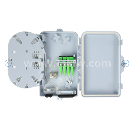 Διάταξη τερματισμού οπτικών ινών FTKS-1805-04A, 4 SC/APC SM SX Adapter, Pigtail εγκατεστημένο, FTTH FTTx Splicing Distribution Splitting Storage Cable Management Enclosure