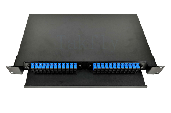 1U 48F Rack Mount Fiber ODF ∆ιατοπιστικό συρτάρι, συμβατό με προσαρμογέα SC