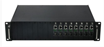 16 Slot Media Converter Ρακ-φορτώματος Τάξι ένα πρότυπο 19 ιντσών 2U ύψος ράκ-φορτώματος σασί
