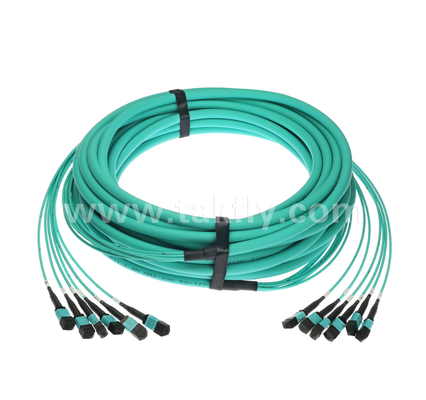 72-Core MPO/PC Trunk Patch Cord OM3 Multimode, 6×MPO Input σε 6×MPO Output, χαμηλή απώλεια εισαγωγής, για εφαρμογές υψηλής πυκνότητας κέντρου δεδομένων & 40G/100G SR4/SR10