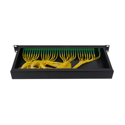 OEM 1U 19Inch 2x64 Rack Mount LC Fiber Optic PLC Splitter για το κέντρο δεδομένων FTTx