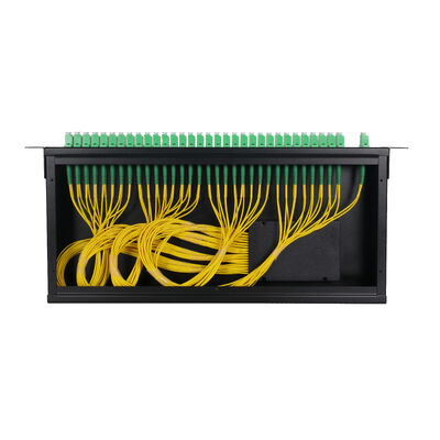 OEM 1U 19Inch 2x64 Rack Mount LC Fiber Optic PLC Splitter για το κέντρο δεδομένων FTTx