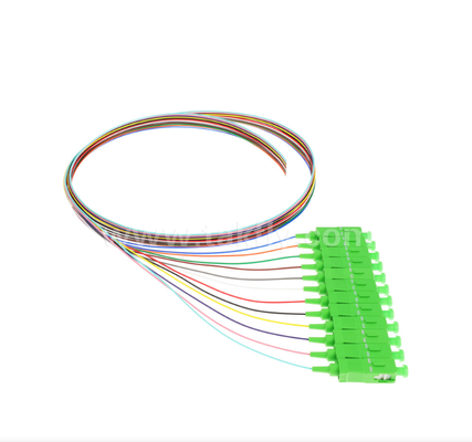 SC/APC 12-Color Optic Fiber Pigtail Set – Χρωματικά κωδικοποιημένο για εύκολη αναγνώριση, συνδεμένο με το ένα άκρο, γυμνό ίνα με ένα άκρο, για κουτιά τερματισμού, σύνδεση και σύνδεση εξοπλισμού