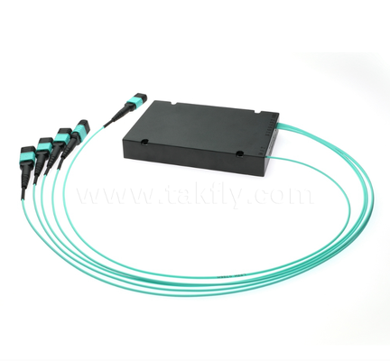 1×4 MPO/MTP OM3 PLC Splitter ∆ιαχωριστής πολυφυσικών υψηλής πυκνότητας για κέντρα δεδομένων