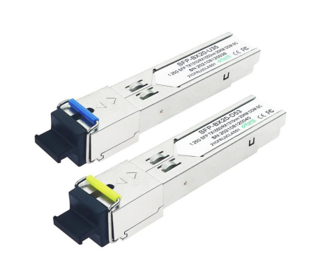 1.25Gbps SFP Δίδυμος δέκτης δέκτη 20KM Ράφος Tx1310nm/Rx1550nm TK-B3512-3SCD20