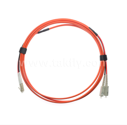 SC-UPC σε LC-UPC OM1 Duplex Flat Twin Fiber Patch Cord 2.0mm Πορτοκαλί Multimode Οπτικό Διάδρομο