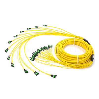 Amphenol Προσαρμοσμένα 288 ίνες 0,35dB Max Insertion Loss Singlemode OS2 MPO Τραμβό καλώδιο για κέντρο δεδομένων