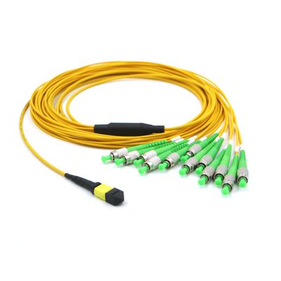 FC APC σε MTP 12 Φύλακα Breakout Cable G657A1 0.3dB Χαμηλή απώλεια