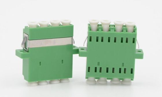 LC APC πράσινο χρώμα προσαρμοστών SM Flangeless οπτικών ινών τετραγώνων για το δίκτυο τηλεπικοινωνιών