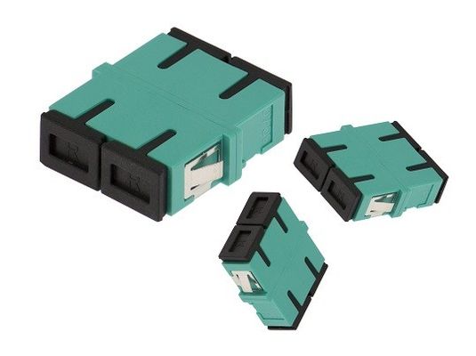 Διπλό Sc UPC προσαρμοστών οπτικών ινών Aqua τηλεπικοινωνιών ΚΚ πλαστικό χωρίς φλάντζα