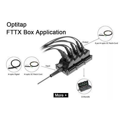 1x8 καλώδιο πτώσης συνδετήρων OptiTap θραυστών διηλεκτρικό/κιβώτιο καλωδίων MST Tonable, κοινή περάτωση OptiTap 8 λιμένων