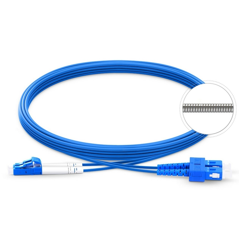 Blue Fiber Optic Patchcord Simplex Duplex 3,0 mm Διαμέτρου Χαμηλής Εισάξεως Χαμηλής απώλειας